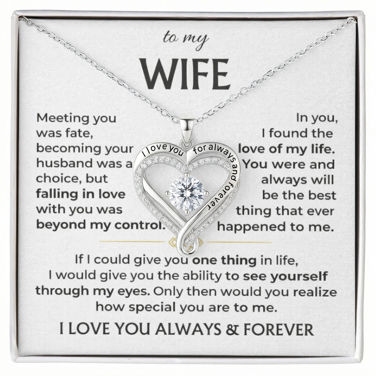 To My Wife - Love You Always Necklace