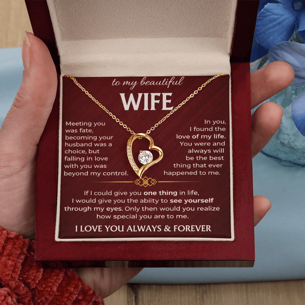 To My Beautiful Wife - Forever Love Necklace