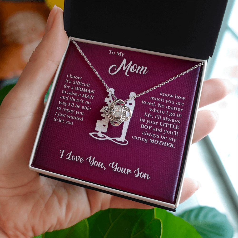 [Almost Sold Out] Mom - I Love You - Love Knot Necklace