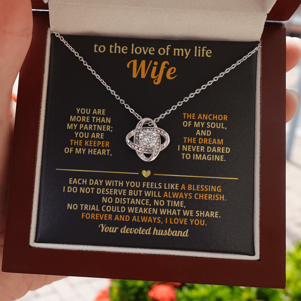 To The Love of My Life - You Are More Than My Partner - Love Knot Necklace - INCLUDES FREE SHIPPING