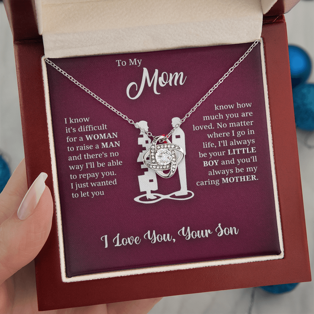 [Almost Sold Out] Mom - I Love You - Love Knot Necklace