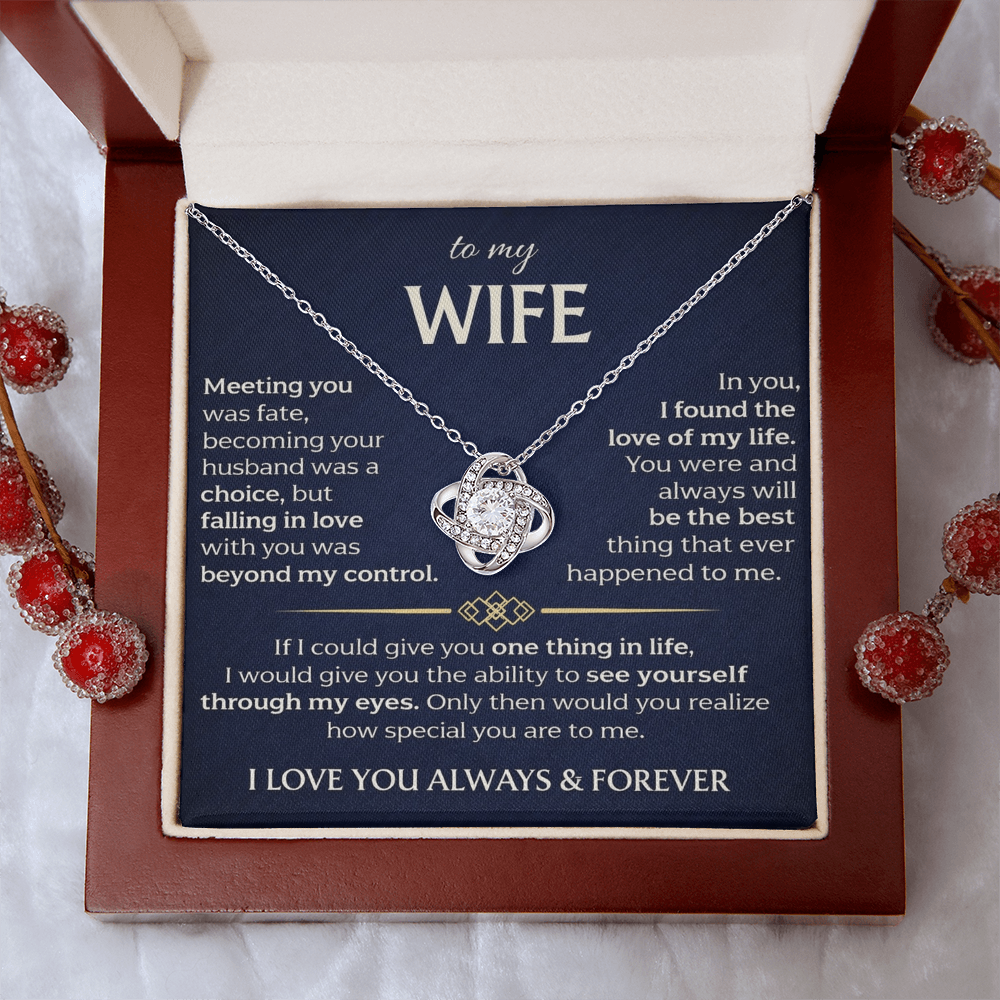 To My Wife - Meeting You Was Fate - Love Knot Necklace