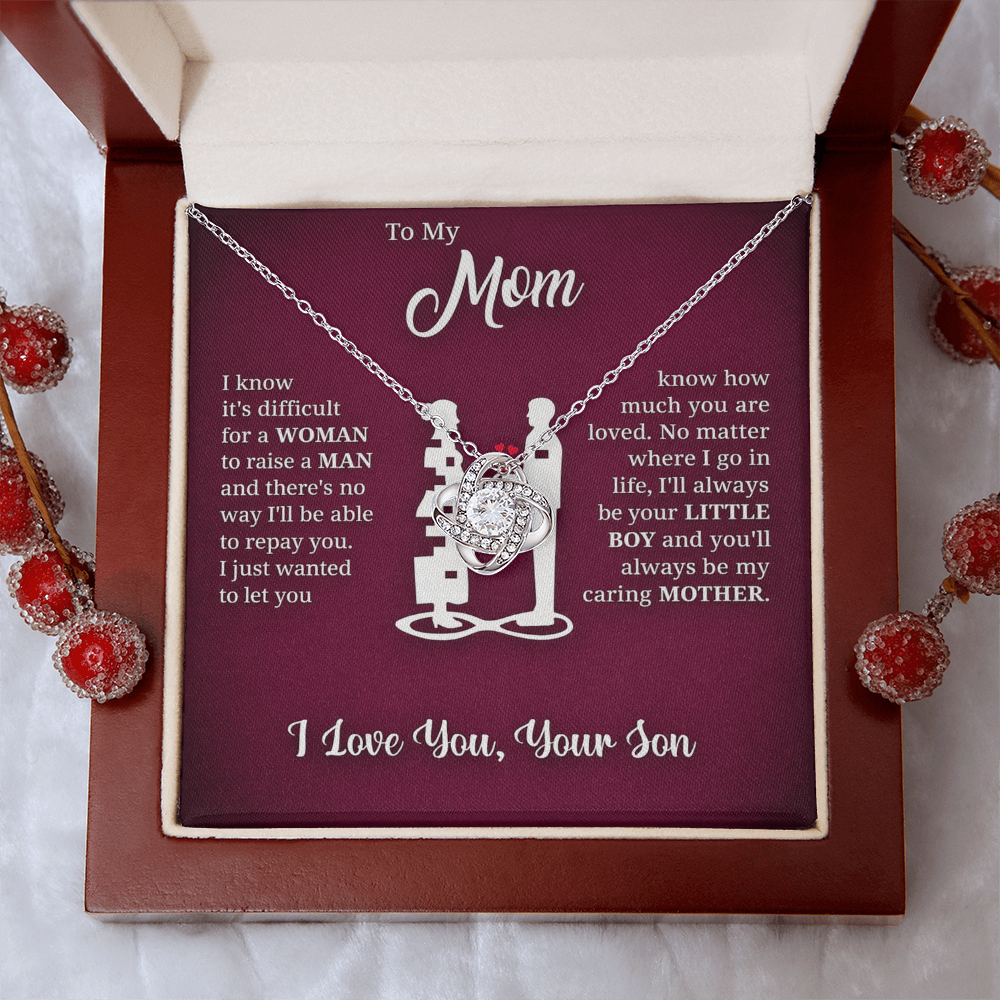 [Almost Sold Out] Mom - I Love You - Love Knot Necklace