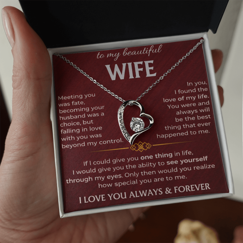 To My Beautiful Wife - Forever Love Necklace