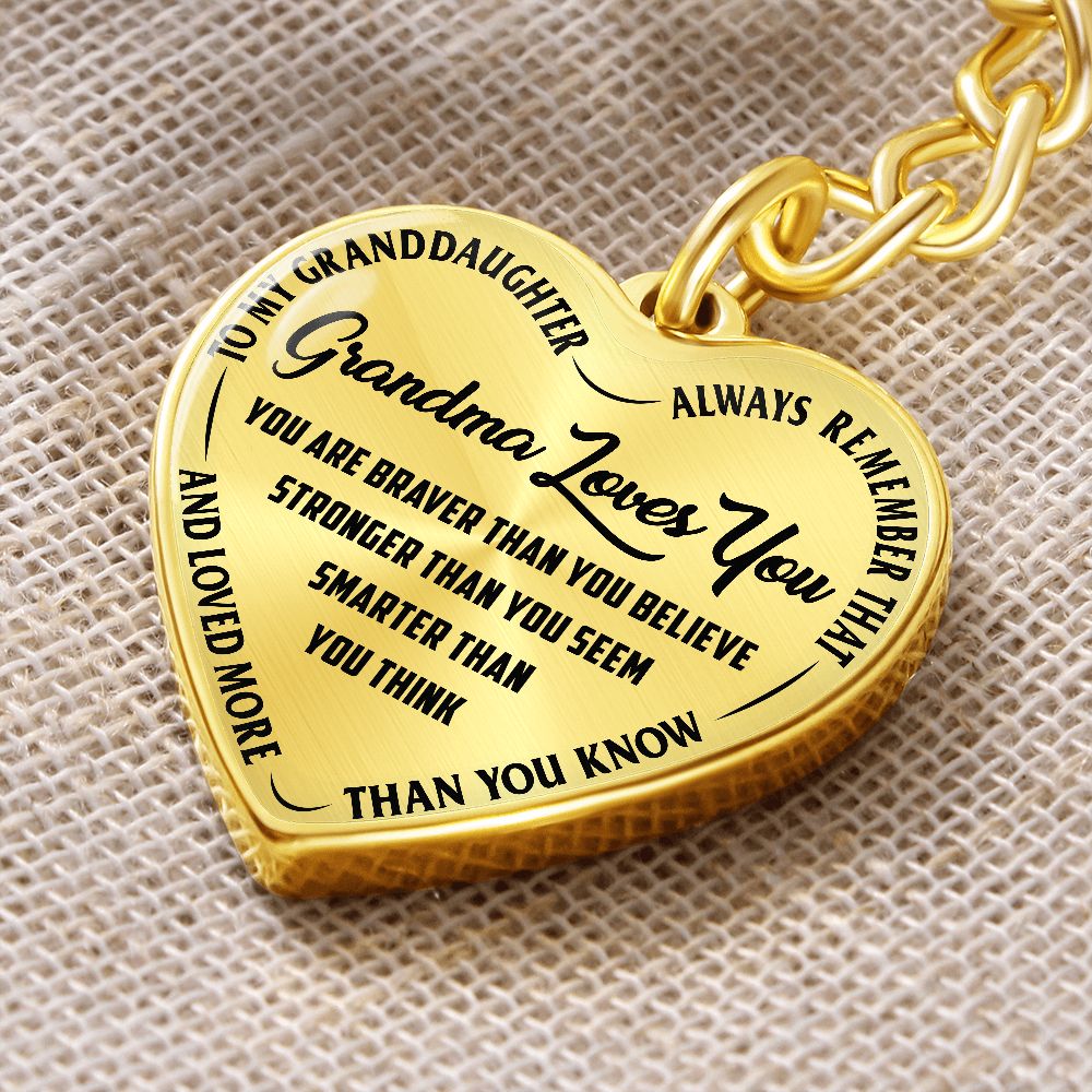 Grandma Loves You - Heart Keychain