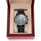 Son - Through Good Times & Bad - Engraved Black Chronograph Watch