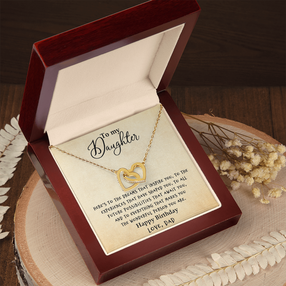 Daughter - Dreams - Interlocking Hearts Necklace