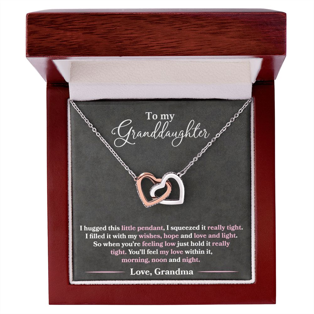 Granddaughter - I Hugged This Little Pendant - Love Grandma